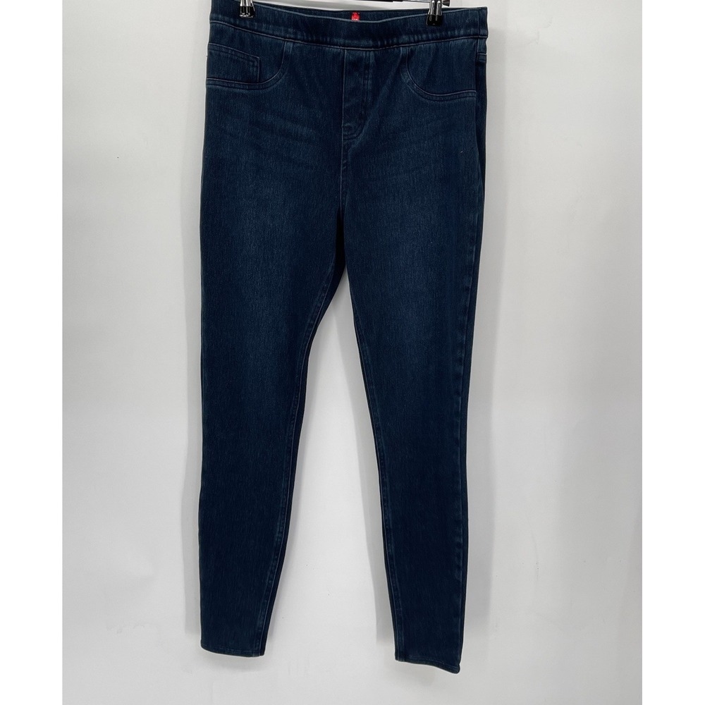Spanx Large Tall Denim Leggings Women Dark Wash High Rise Skinny Pull On Jegging
